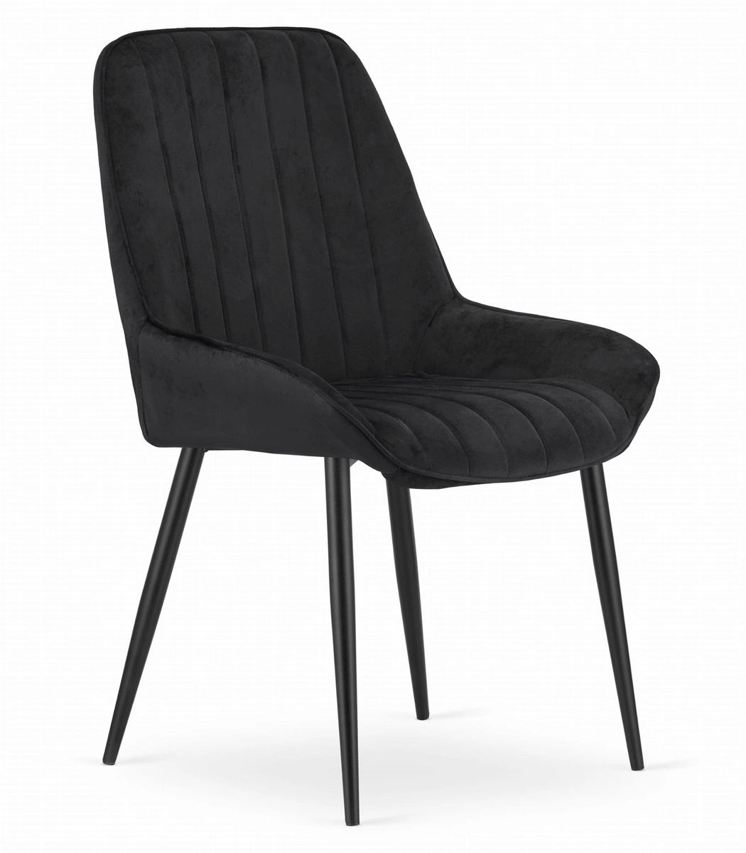 Zestaw stół okrągły TODI 80 czarny + 4 krzesła LAGO czarne