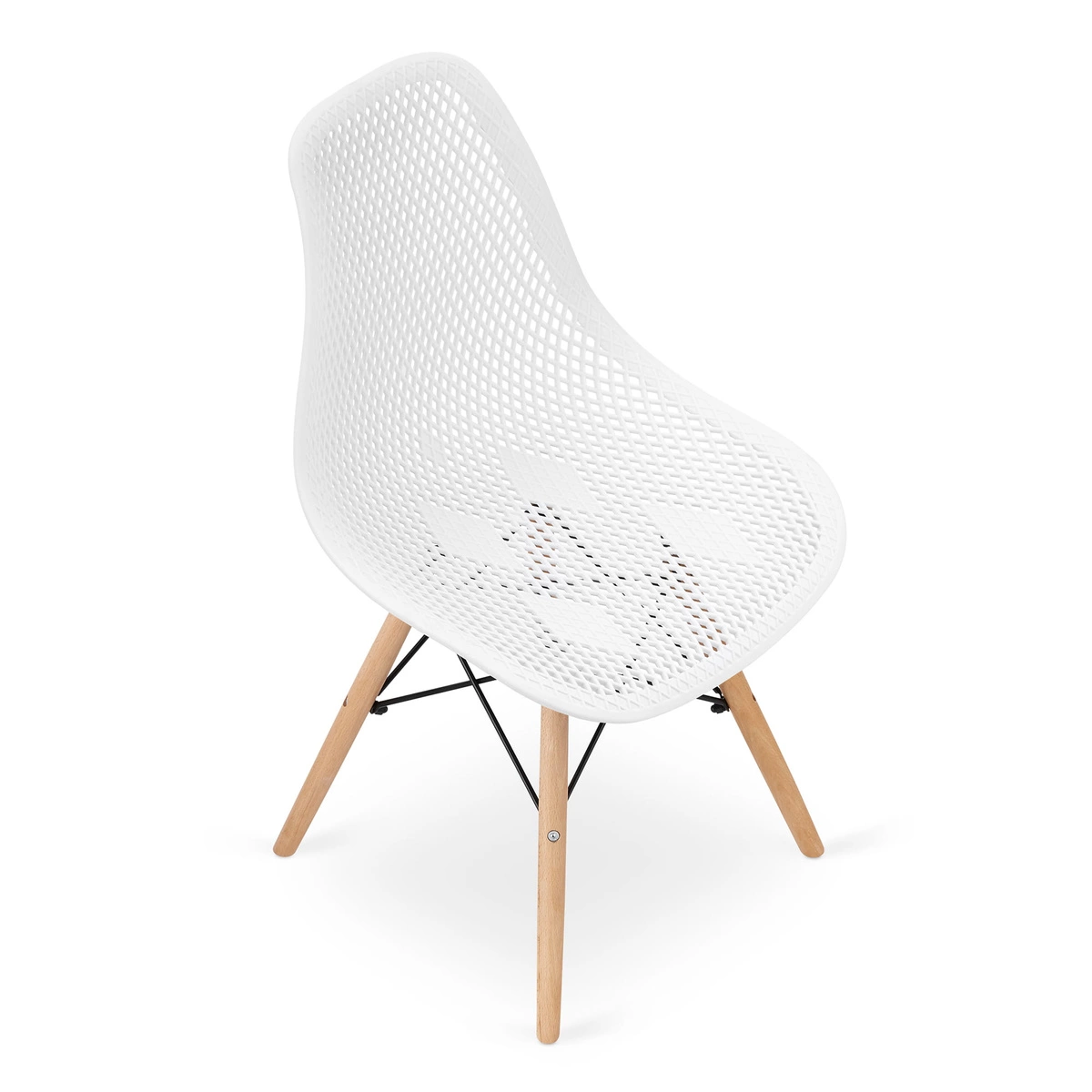 Zestaw stół okrągły TODI 80 biały + 4 krzesła LAGO żółte