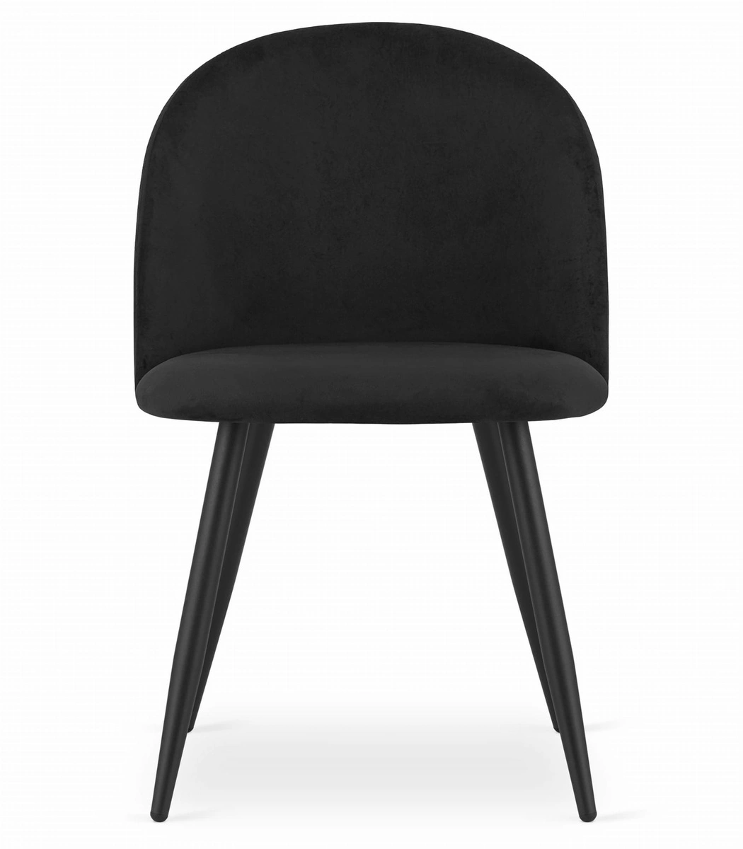 Krzesło BELLO - aksamit czarne / nogi czarne x 1