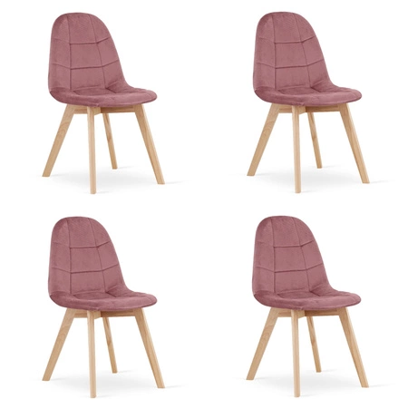 Krzesło BORA - ciemny róż aksamit x 4