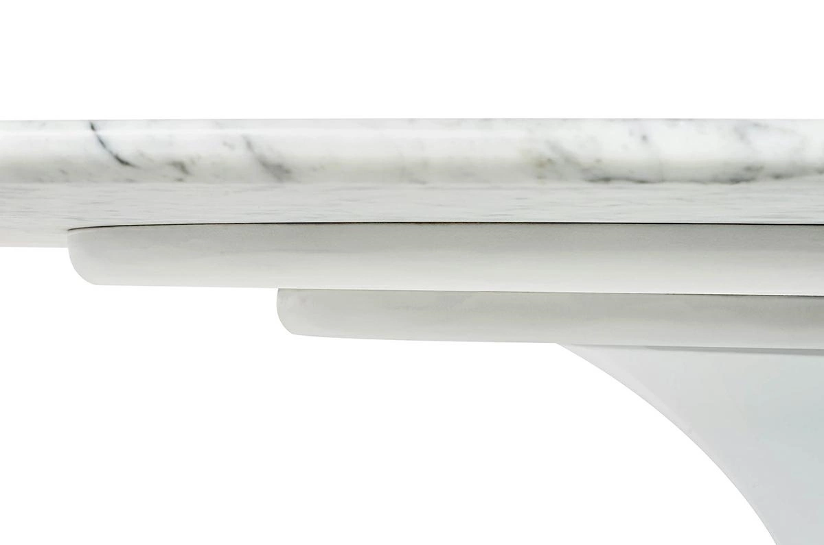 Stół TULIP ELLIPSE MARBLE CARRARA biały - blat owalny marmurowy, metal