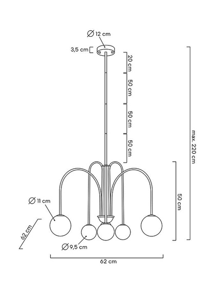 MOOSEE lampa wisząca NERI złota