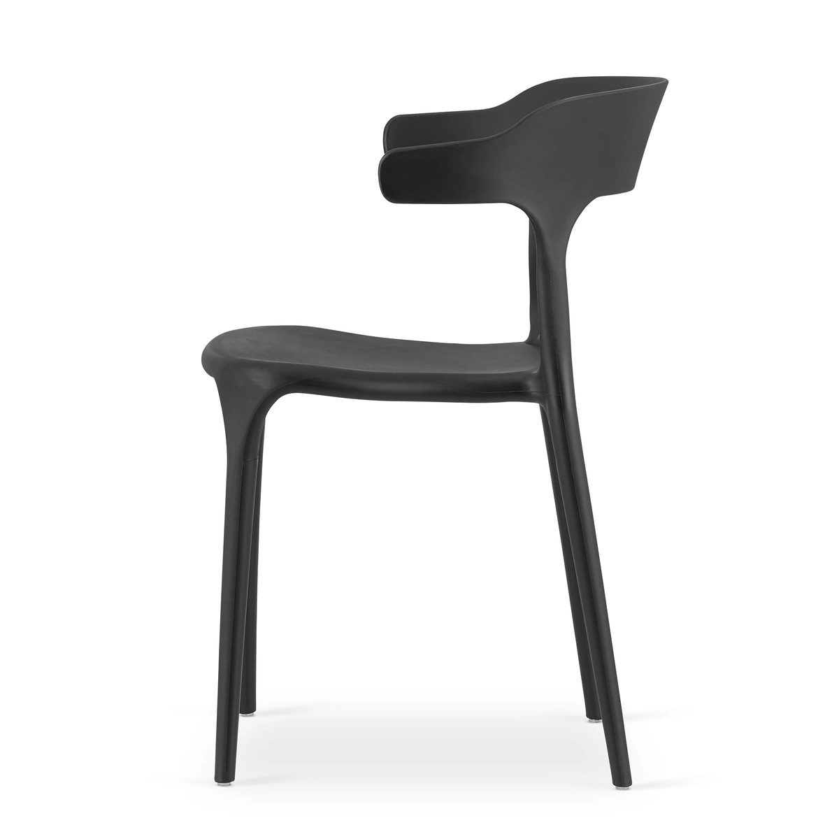 Zestaw stół okrągły TODI 60 czarny + 2 krzesła LAGO granatowe