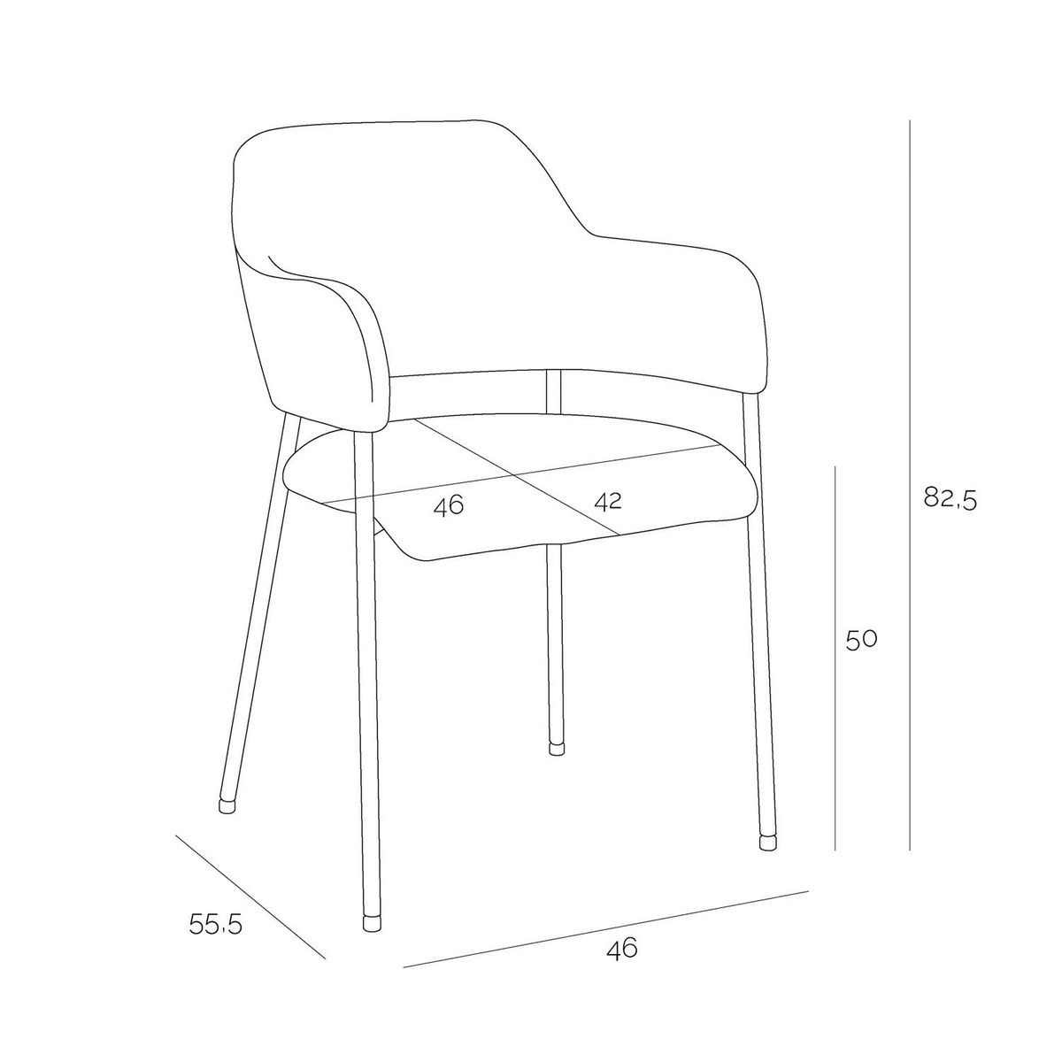 Krzesło Gato ciemnoszare