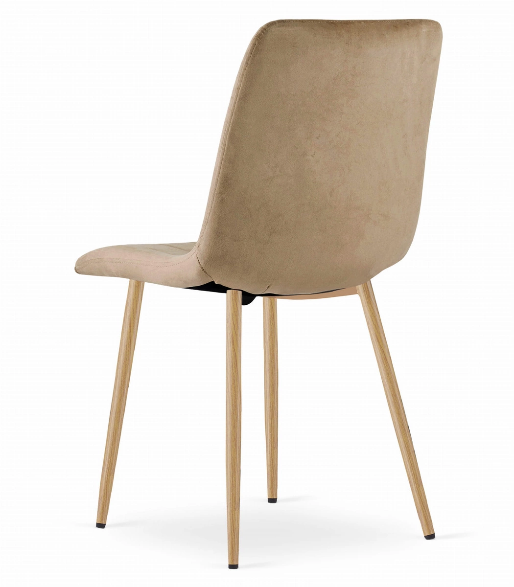 Krzesło LAVA - brązowy aksamit / nogi kolor drewna x 1