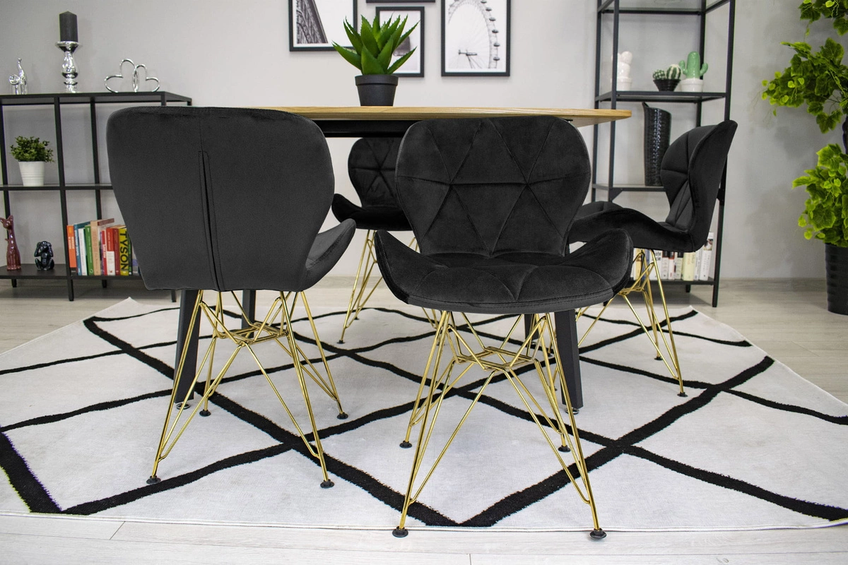 Zestaw stół kwadratowy 80x80 dąb sonoma + 4 krzesła OSAKA białe