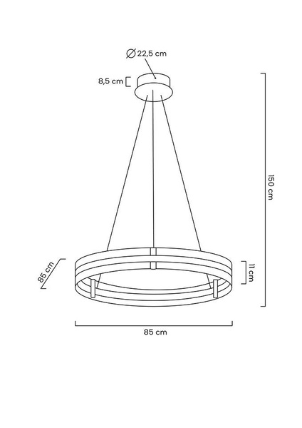 MOOSEE lampa wisząca SATURNUS 85 złota - LED, kryształ, stal szczotkowana