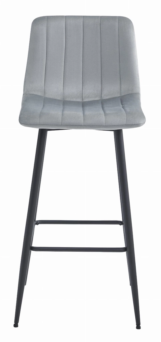 Hoker POZZA - aksamit srebrno-szary / nogi czarne x 3