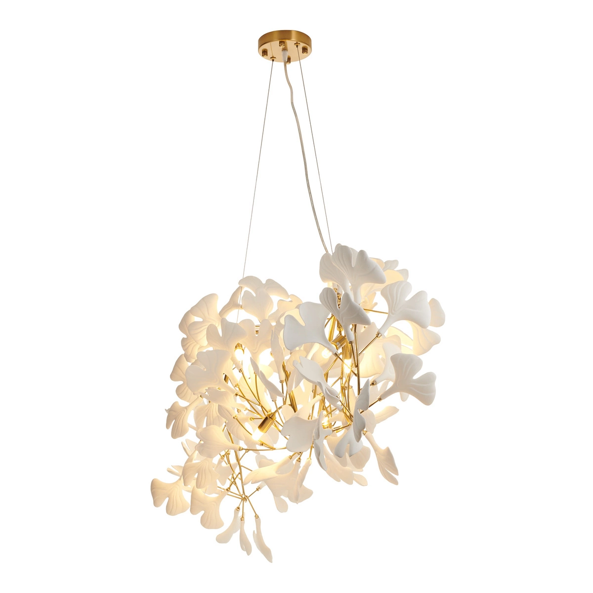 Lampa wisząca BOTANIKA WAVE 125 cm - złota, G9, regulowana, designerska