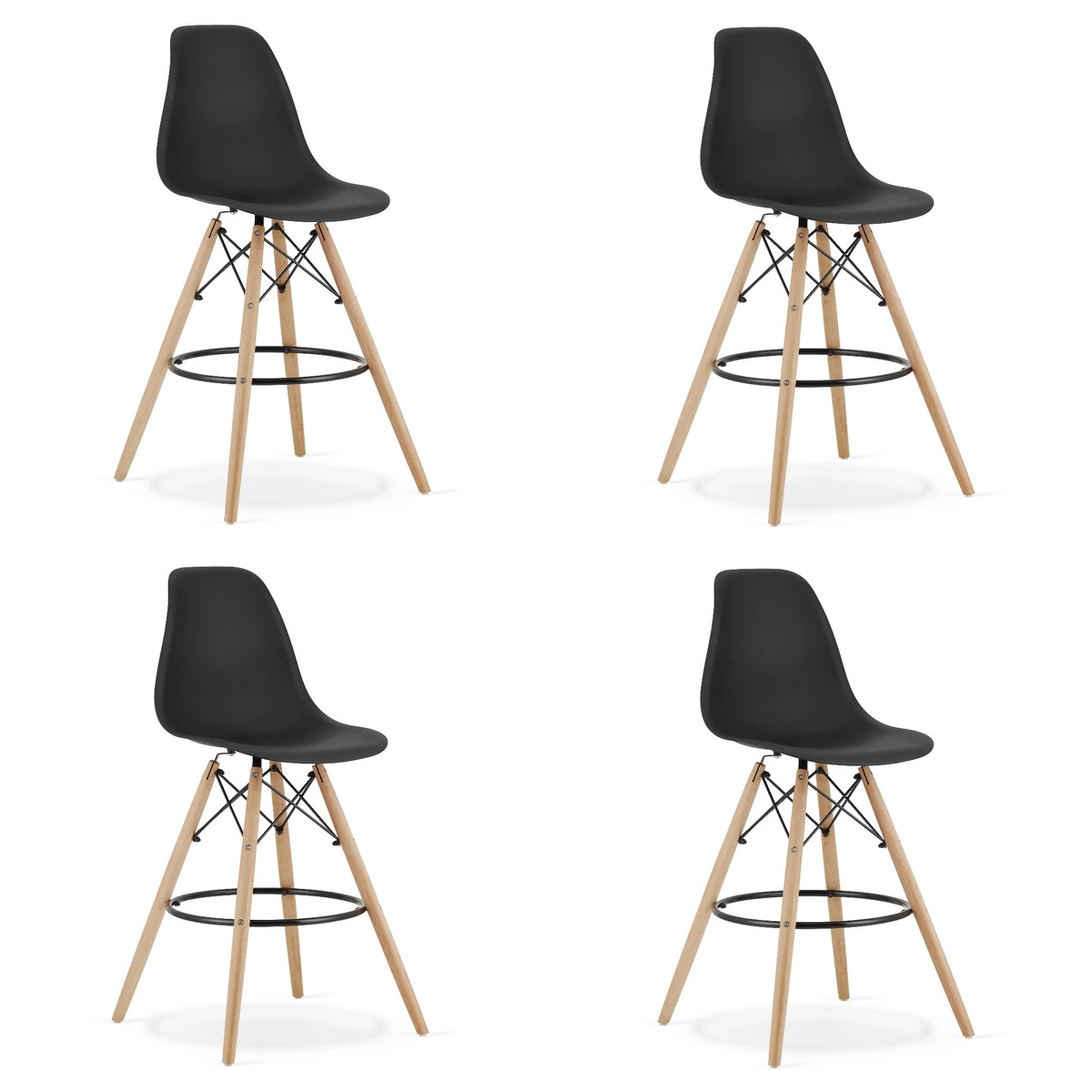 Krzesło LIBRA - czarny aksamit / nogi kolor drewna x 2