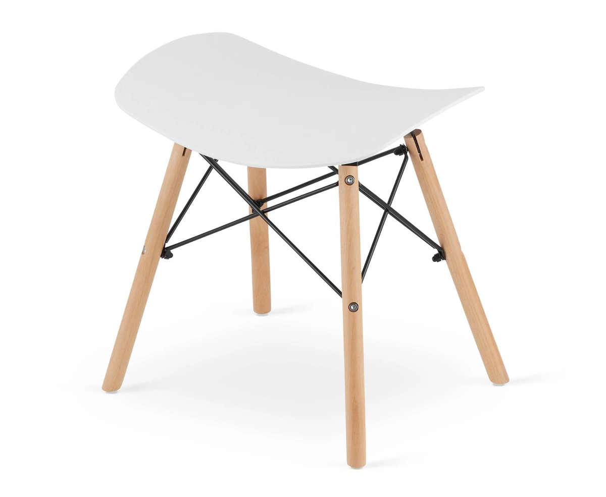 Zestaw stół okrągły TODI 60cm biały + 2 krzesła MARK czarne