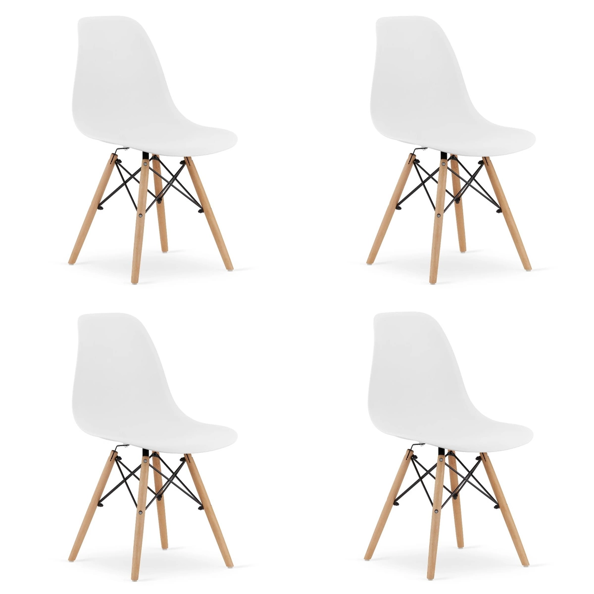 Krzesło OSAKA białe / nogi naturalne x 4