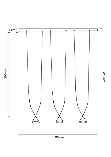 MOOSEE lampa wisząca ATLAS 3 czarna