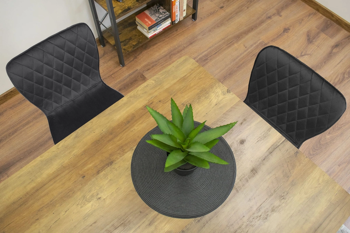 Stół TESSA 120cm x 60cm - rustykalny / czarne nogi