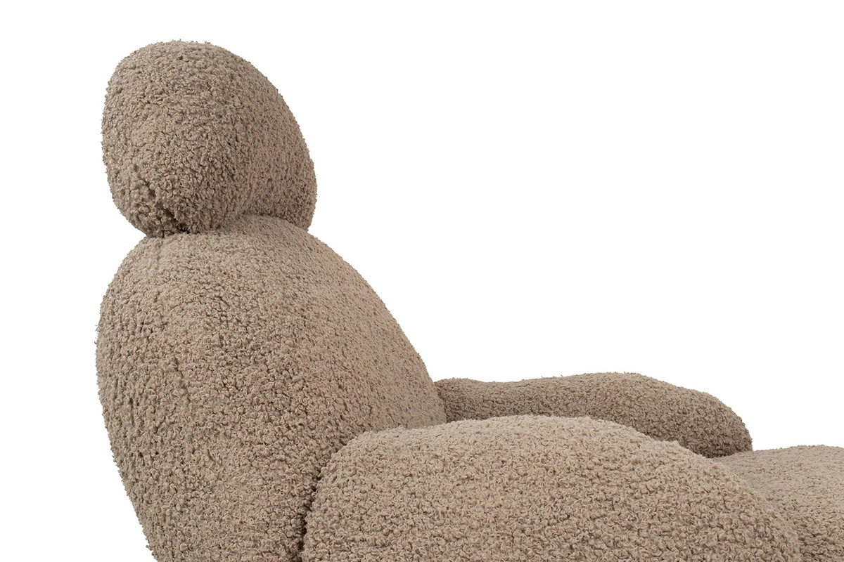 Fotel bujany PLUSH TEDDY ciemny beżowy