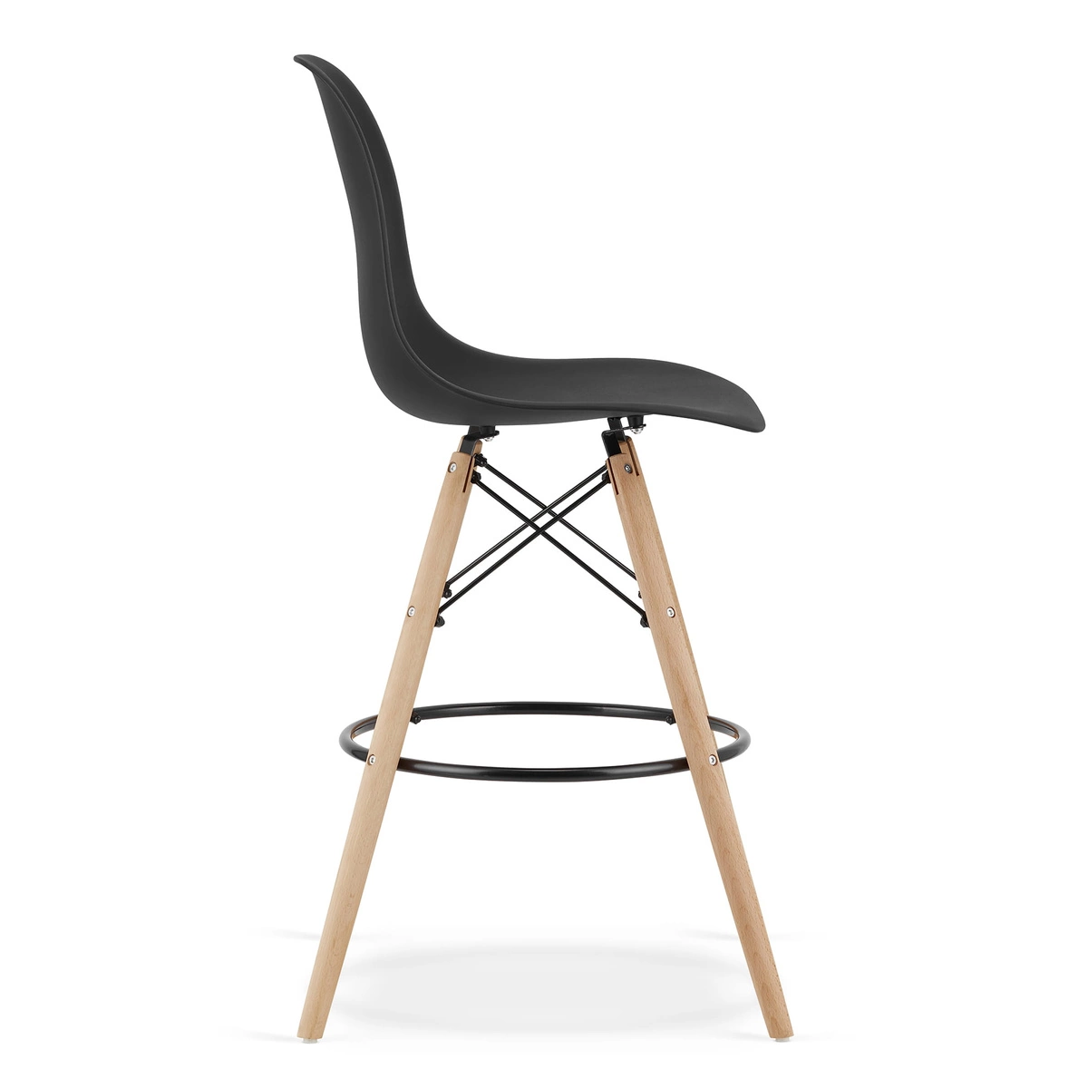 Krzesło LAVA - granat aksamit / nogi kolor drewna x 3