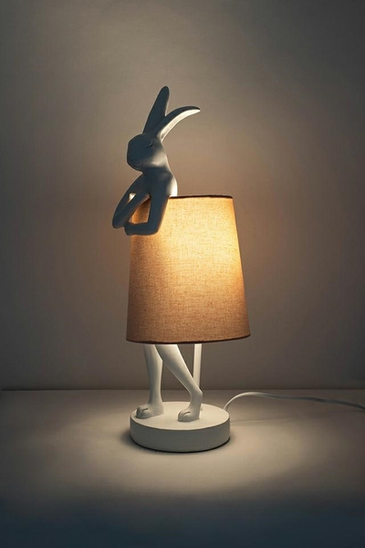 KARE lampa stołowa RABBIT 68 cm biała  / róźowa