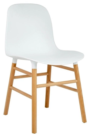 Krzesło IKAR białe - polipropylen, drewno bukowe