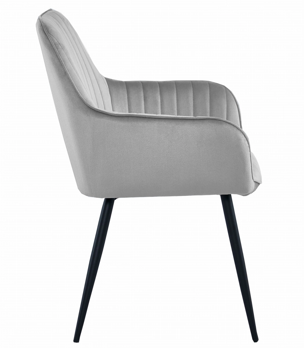 Krzesło SOLDEN - aksamit srebrno-szary / nogi czarne x 2