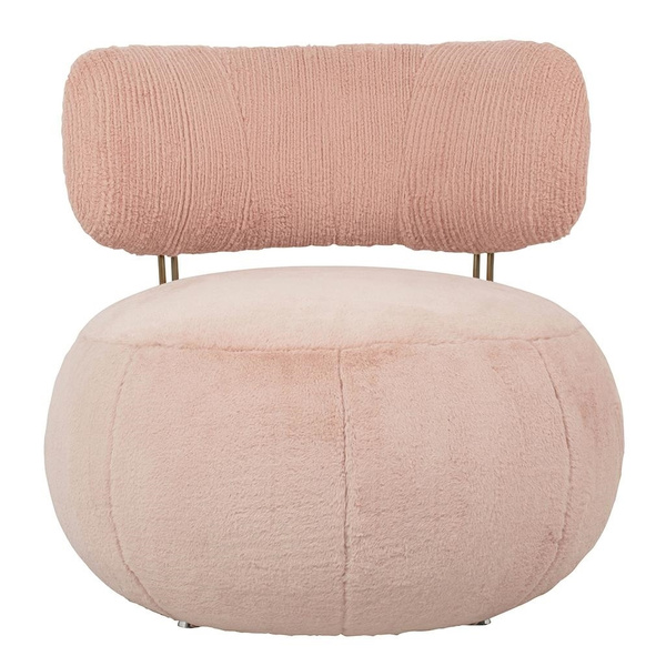 Fotel LOW TEDDY PINK różowy