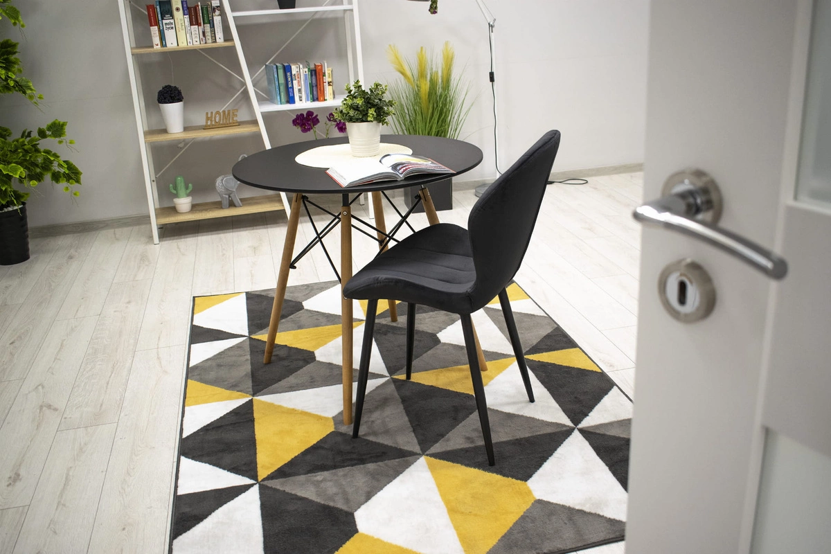 Zestaw stół okrągły TODI 60 biały + 2 krzesła LAGO czarne