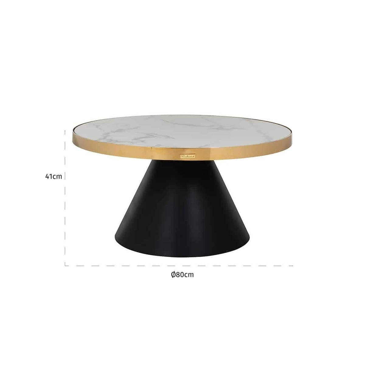 RICHMOND stolik kawowy ODIN 80 cm złoty - konglomerat, stal nierdzewna