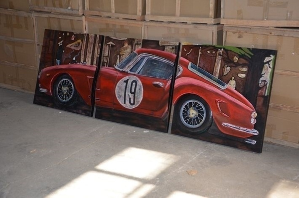 Obraz 3D FERRARI 3-częściowy tryptyk