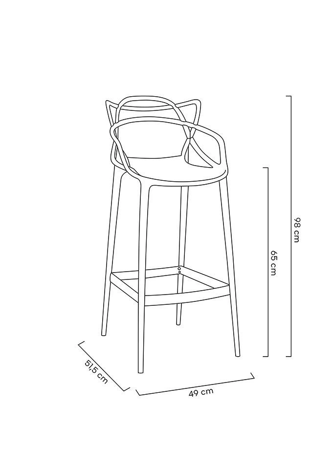 Krzesło barowe HILO PREMIUM 65 cm czarne