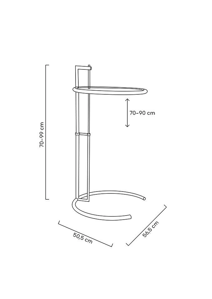 Stolik GREY chromowany - metal, szkło