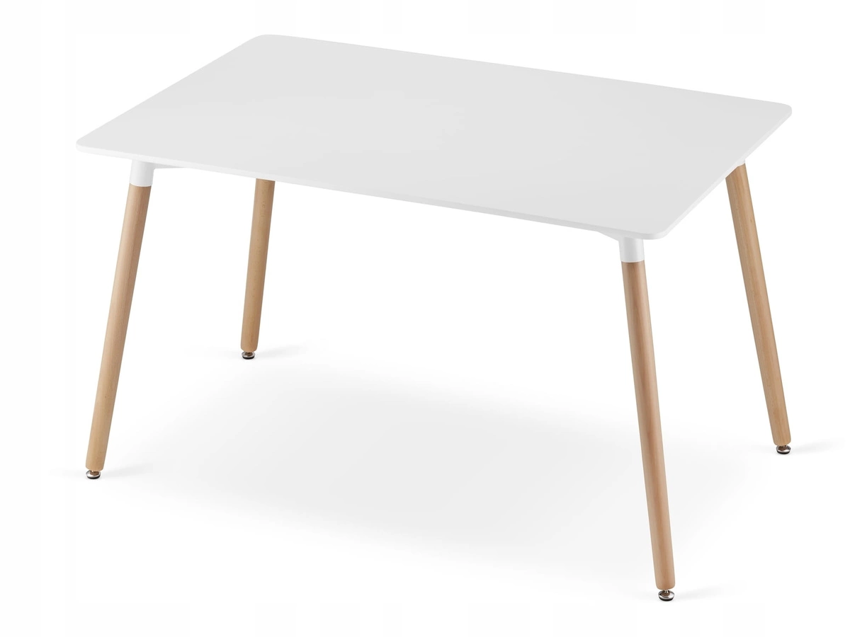 Zestaw stół prostokątny ADRIA 120x80 biały + 4 krzesła OSAKA niebieskie