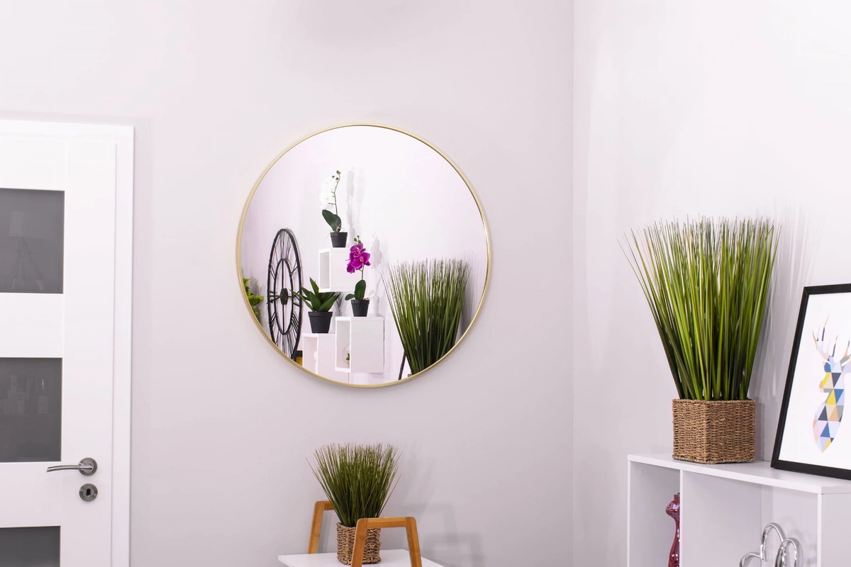 Lustro 70cm złota rama