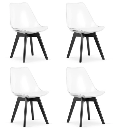 Krzesło MARK - przezroczyste / nogi czarne x 4