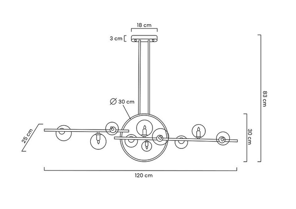 MOOSEE lampa wisząca ALURE LINE TWIN 120 czarna