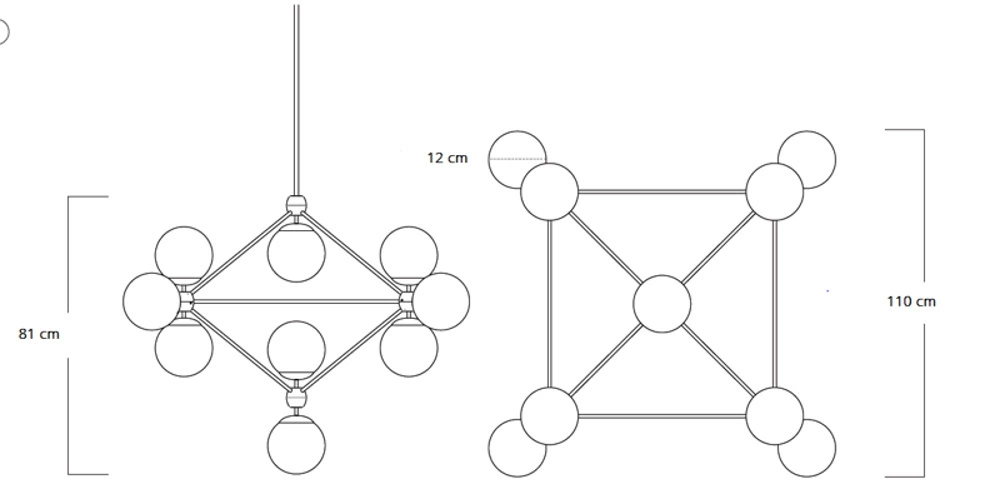 Lampa wisząca transparentno czarna Astrifero 15