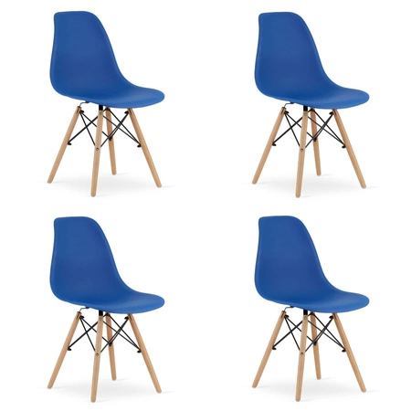 Krzesło OSAKA niebieskie / nogi naturalne x 4