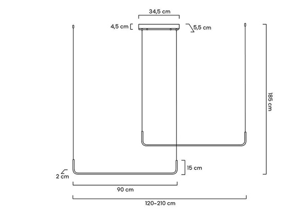 MOOSEE lampa wisząca SHAPE DUO 120 czarna