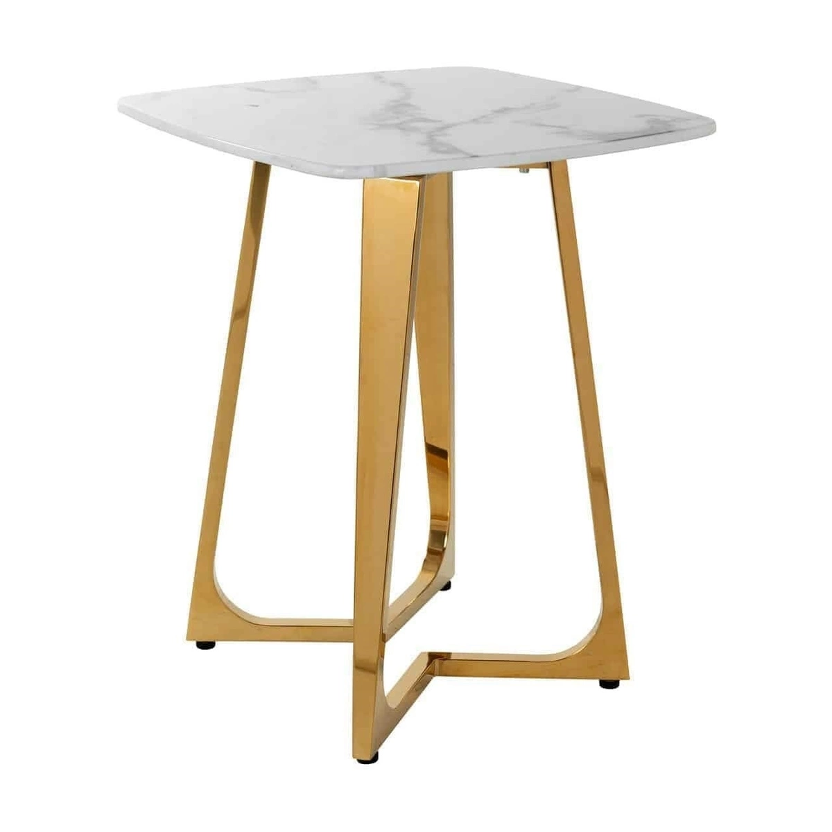 RICHMOND stolik DYNASTY 60 cm złoty - konglomerat imitujący marmur, stal