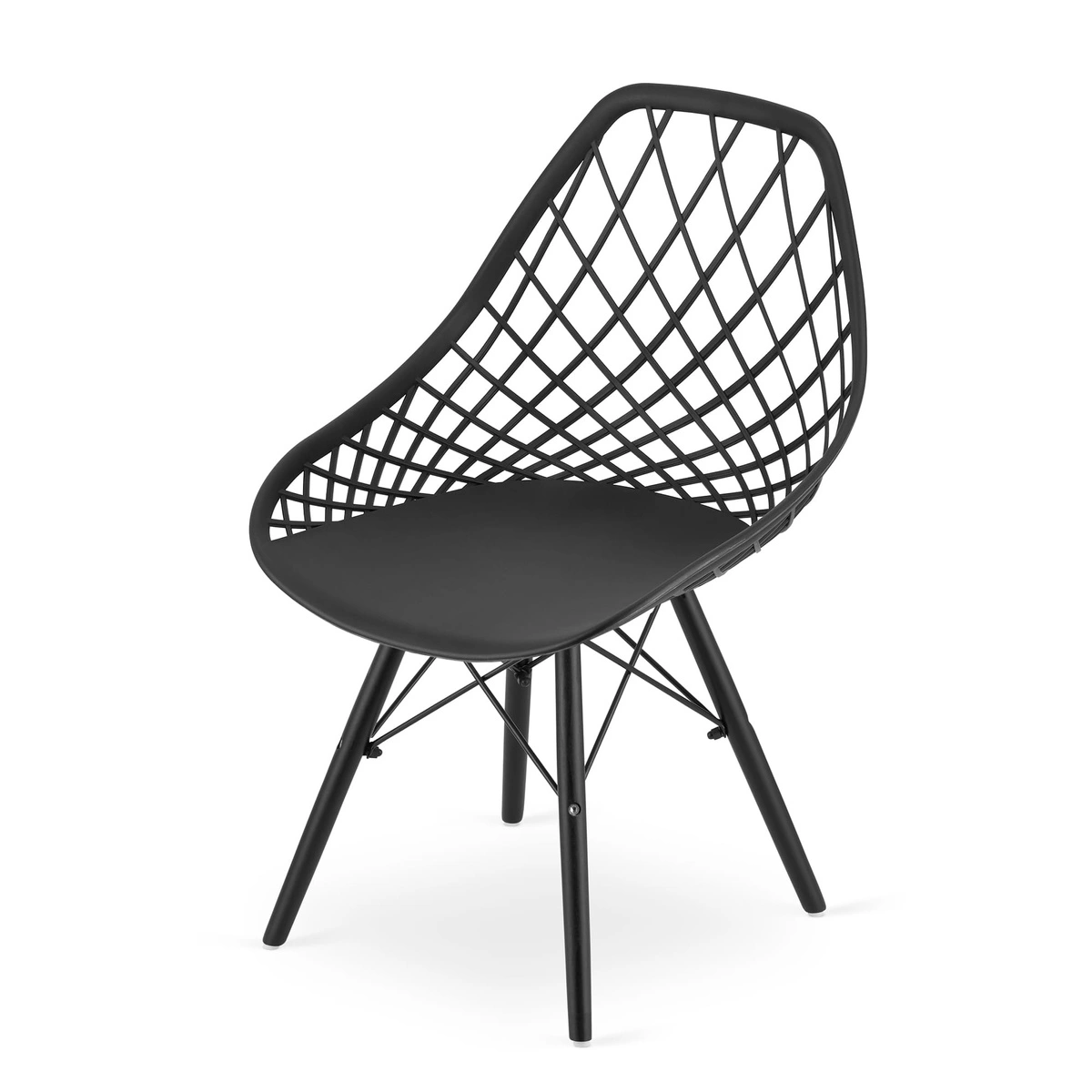 Zestaw stół okrągły KAMI 80 biały + 4 krzesła MARK szare