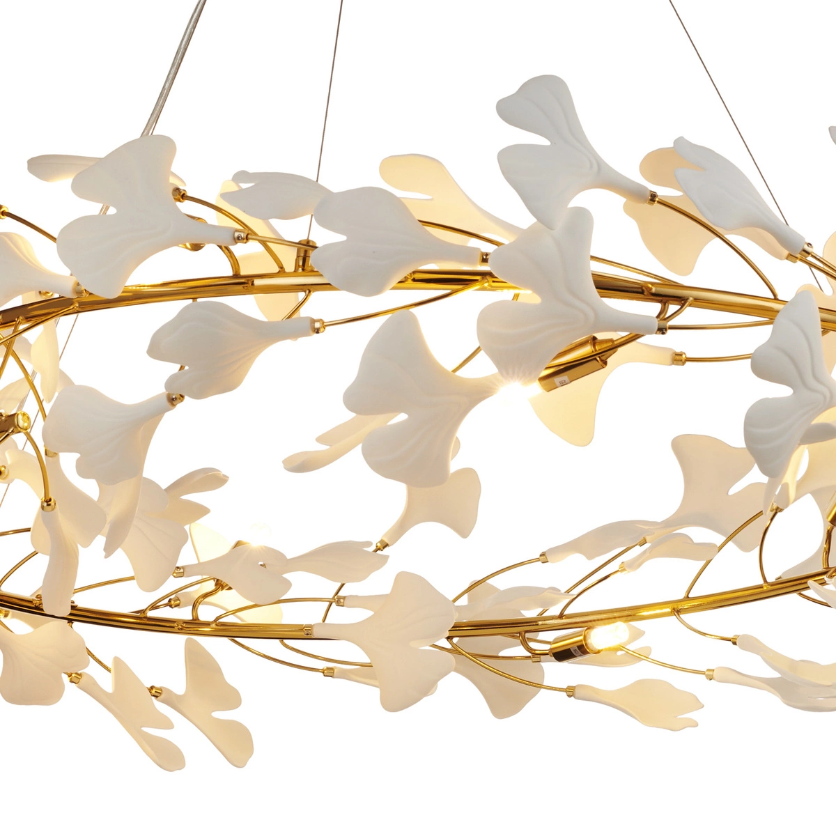 Lampa wisząca BOTANIKA 100 cm -złota, G9, regulowana, designerska