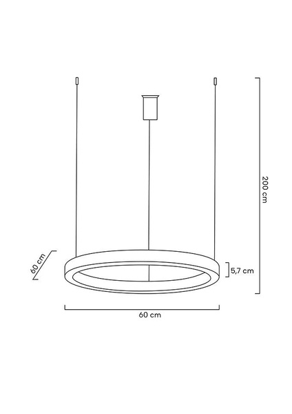 Lampa wisząca RING 60 złota - LED, stal