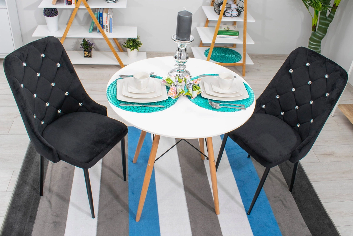 Zestaw stół prostokątny ADRIA 120x80 biały + 4 krzesła MARK białe