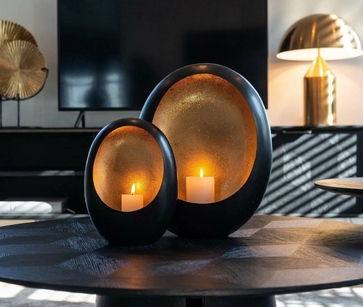 RICHMOND świecznik CIVAN L czarny