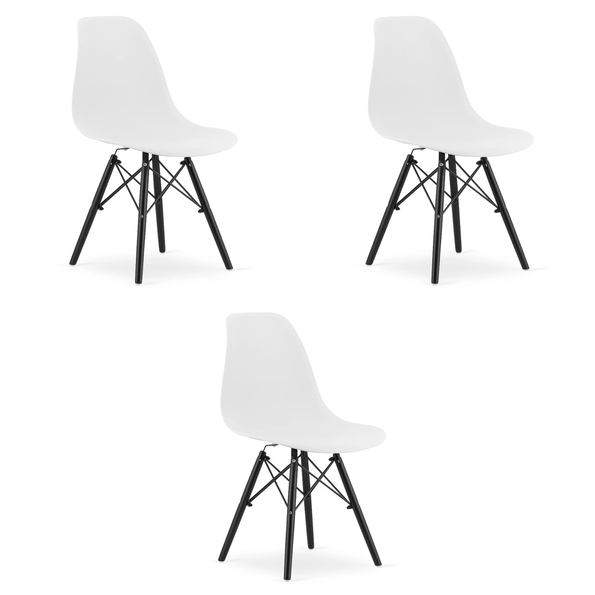 Krzesło OSAKA białe / nogi czarne x 3