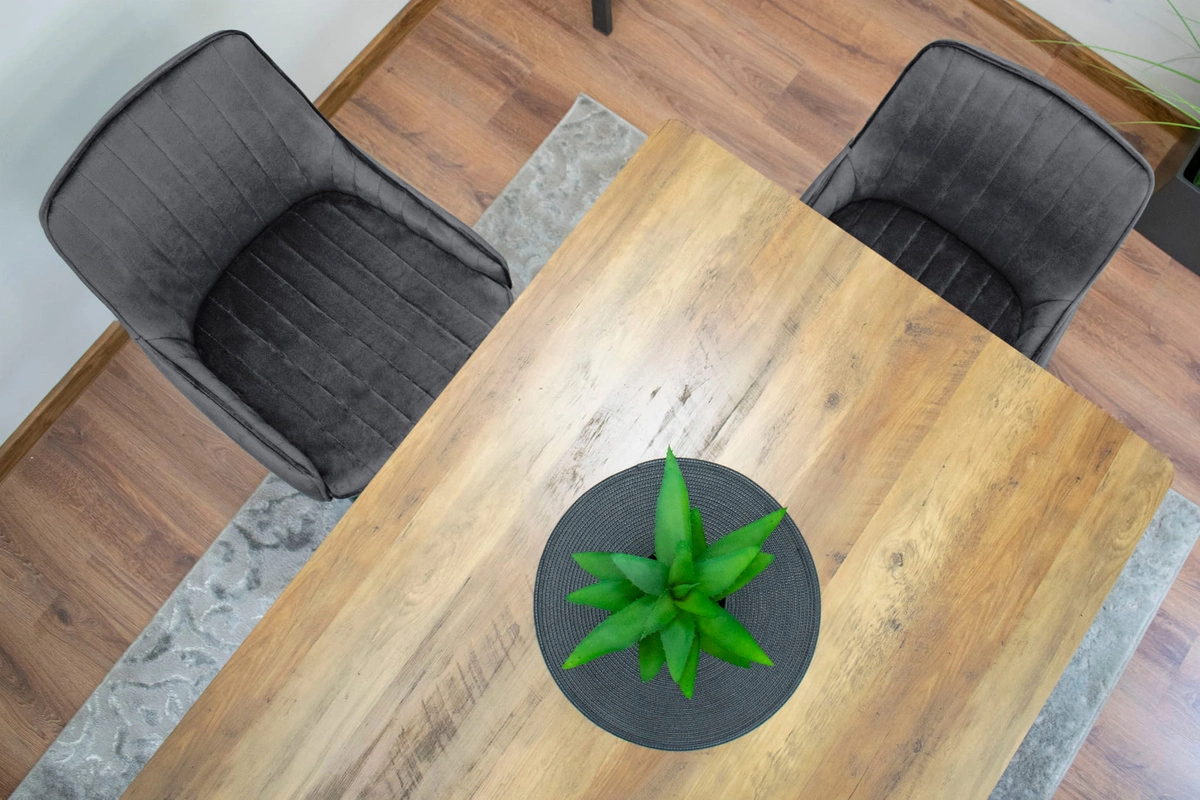 Zestaw stół okrągły TODI 80 jesion + 3 krzesła LAGO szare