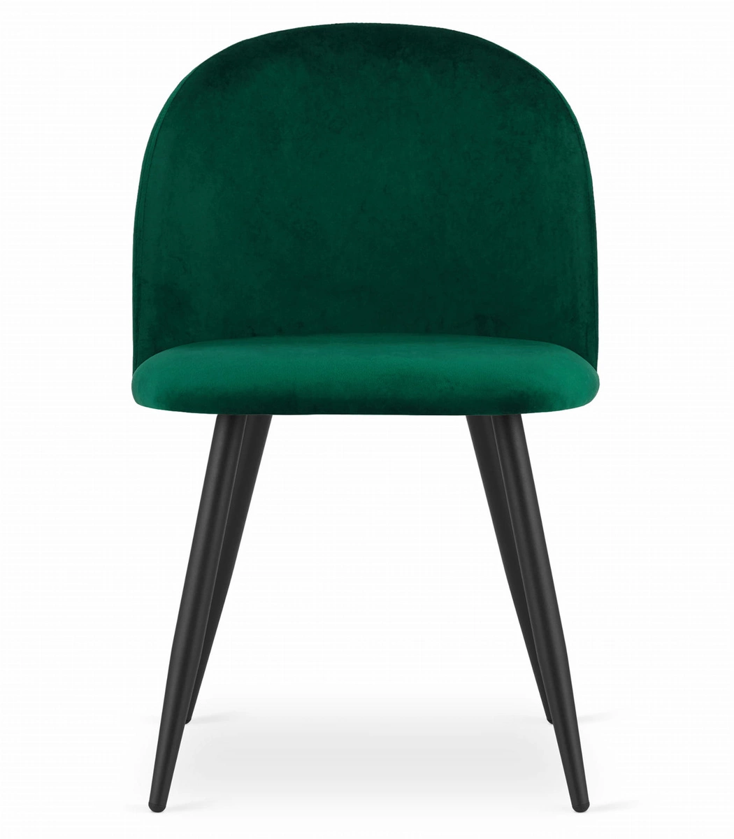Krzesło BELLO - aksamit zieleń / nogi czarne x 3