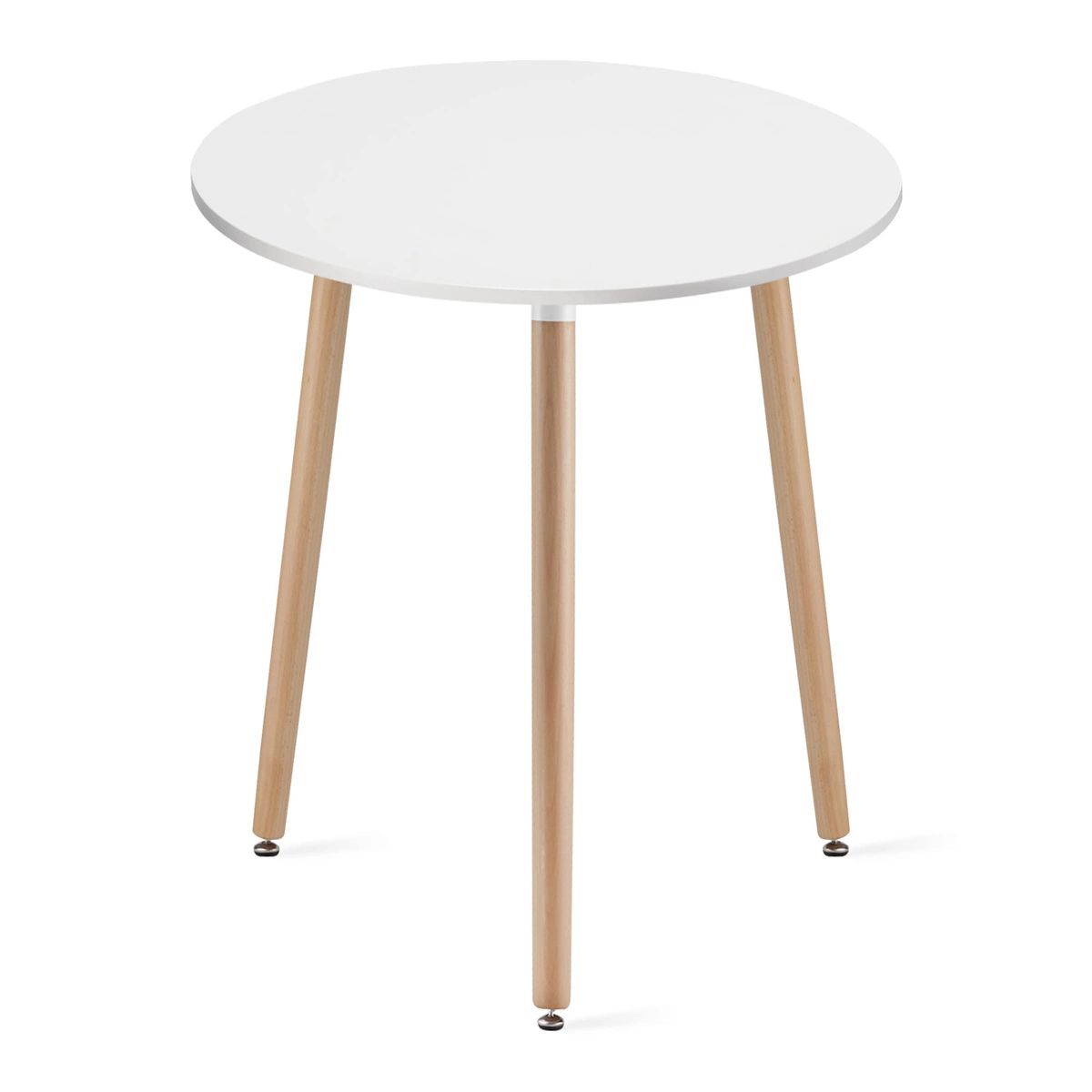 Stół KAMI Okrągły 60cm - biały / naturalne nogi