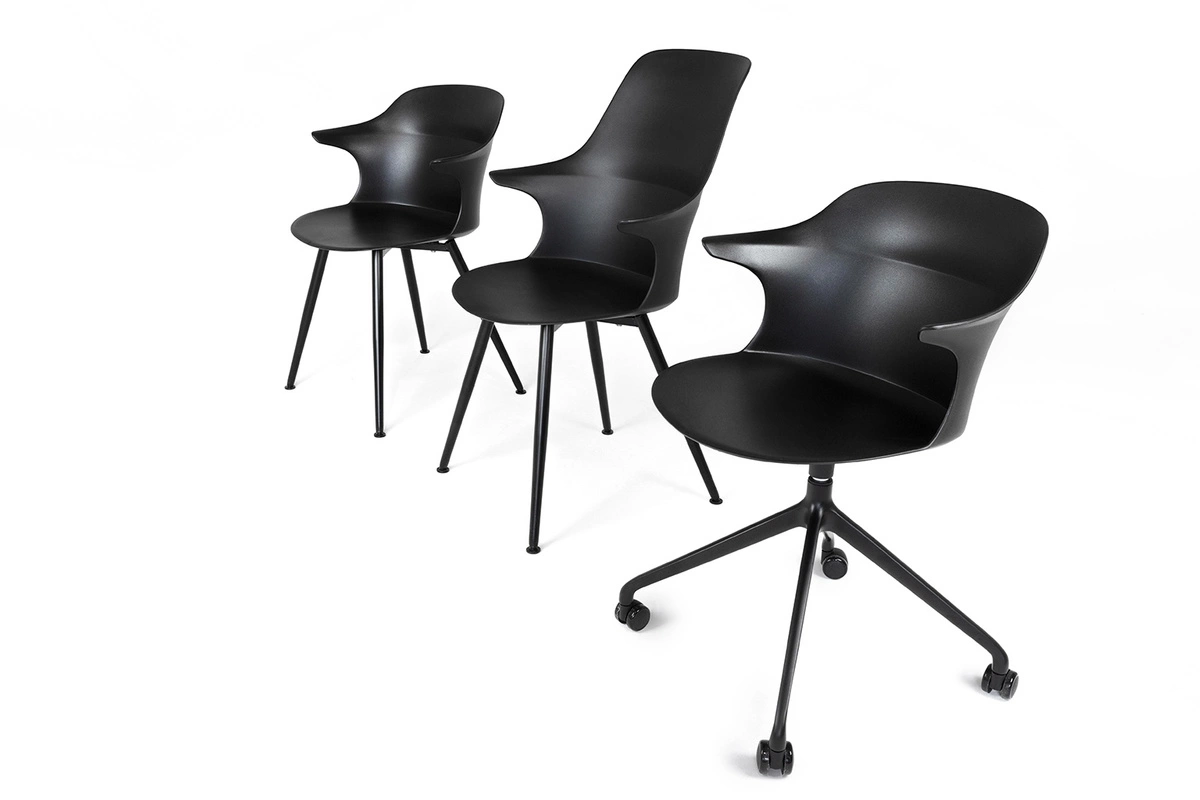 Krzesło BRAZO HIGH czarne - polipropylen, metal