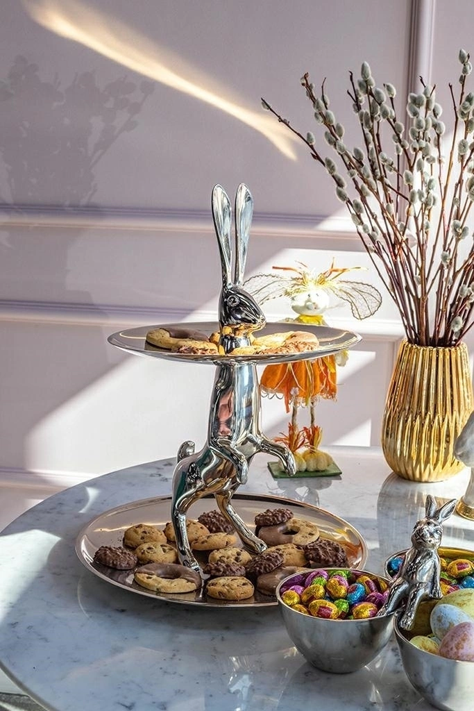 KARE patera / etażerka BUNNY srebrna