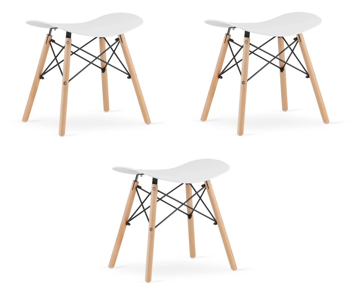 Zestaw stół okrągły TODI 60cm biały + 2 krzesła MARK czarne