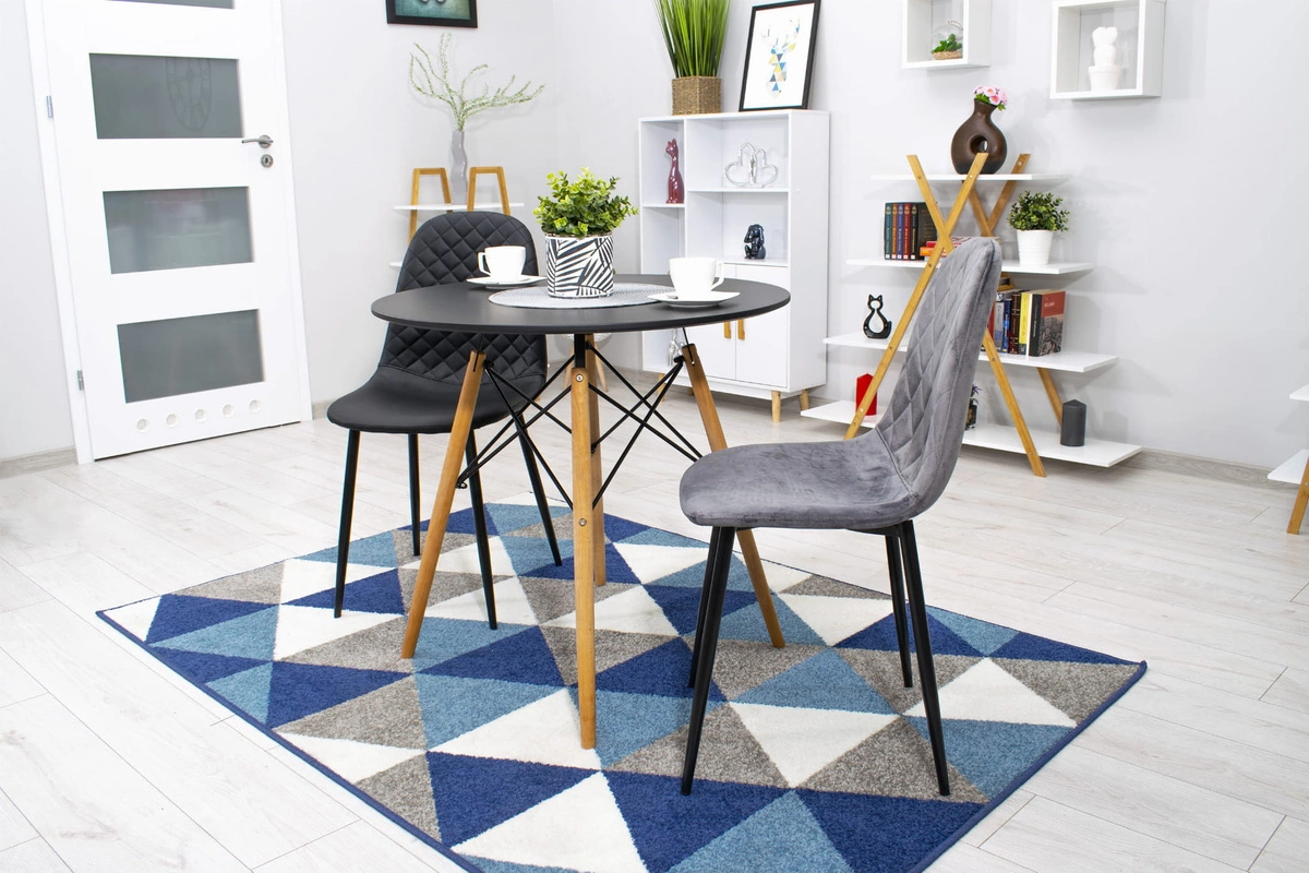 Zestaw stół prostokątny ADRIA 120x80 biały + 4 krzesła OSAKA czarne